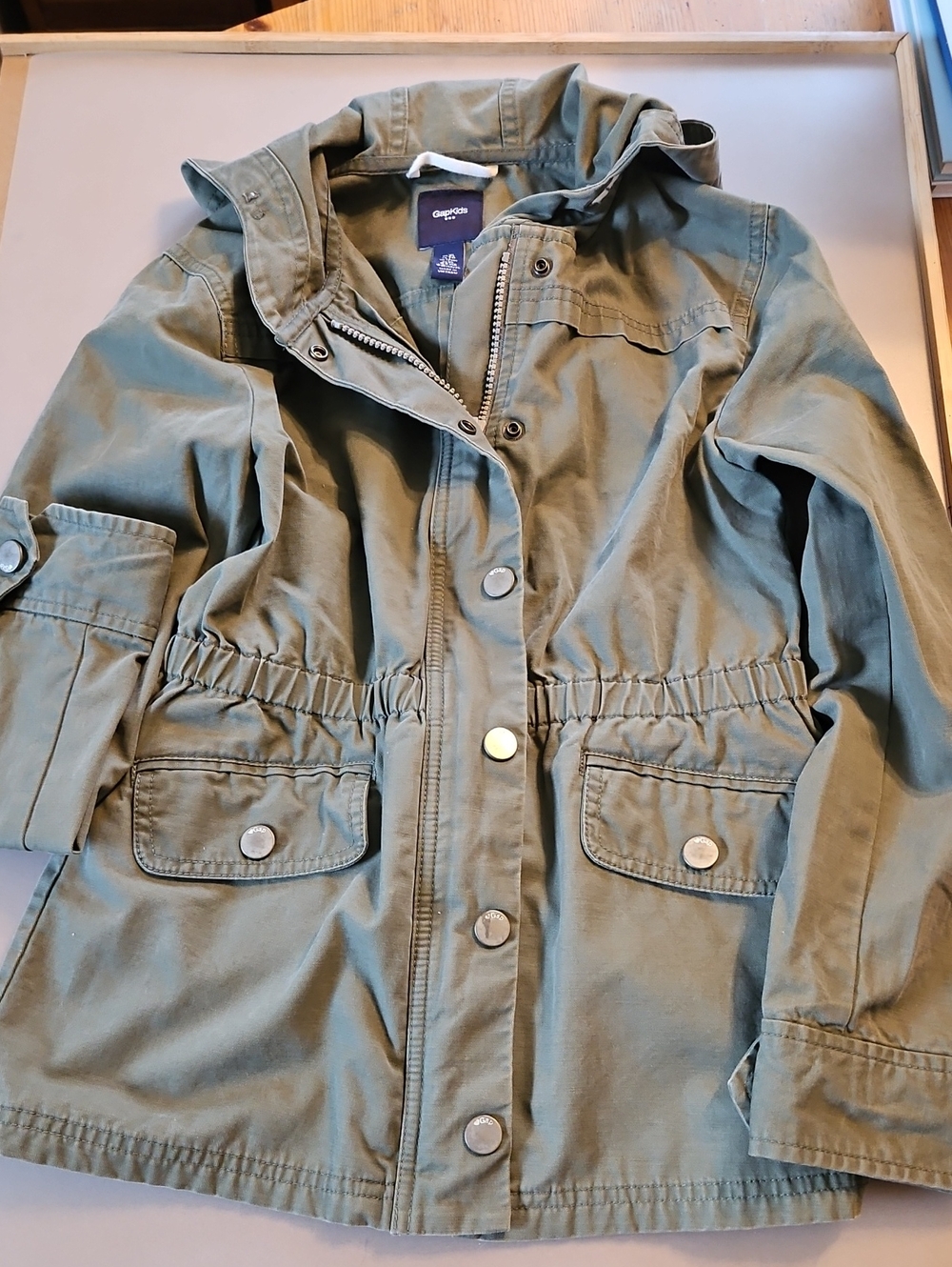 GAP Kids, Olive Green Hooded Anorak Jacket, Girls Size XL